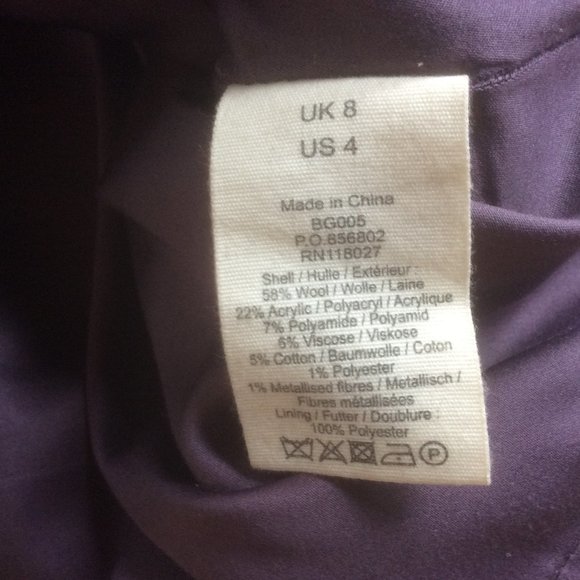 Boden Limited Edition Bouclé Wool Blend Lined Metallic Tweed Mini Skirt Size 4 - Picture 3 of 5